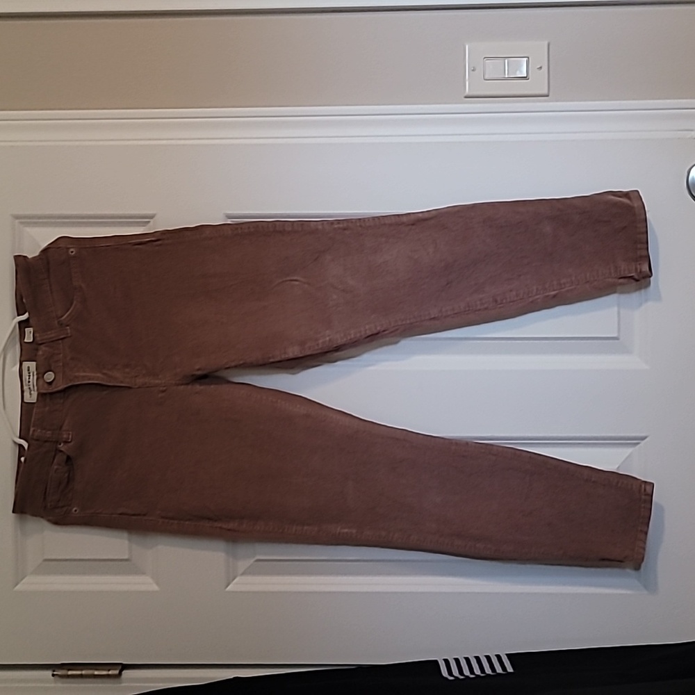 Corduroy ankle pants in mauve 6/28